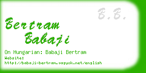 bertram babaji business card